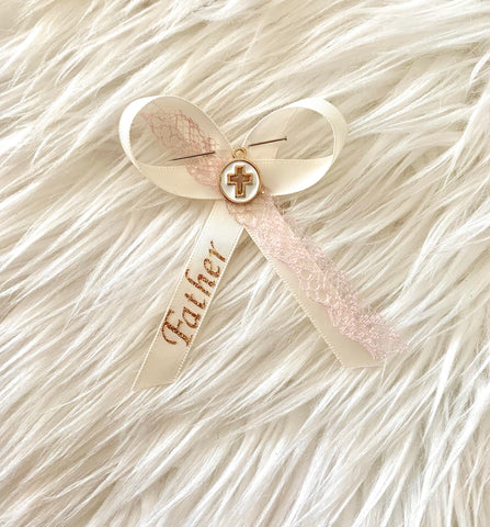 Personalized Father Ivory and Rose Gold Martyiko/Witness Pin