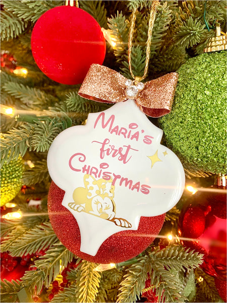 Personalized Minnie Disney Christmas Ornament