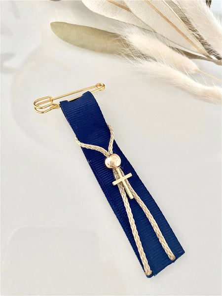 Navy and Gold Cross Pin Martyiko/Witness Pin