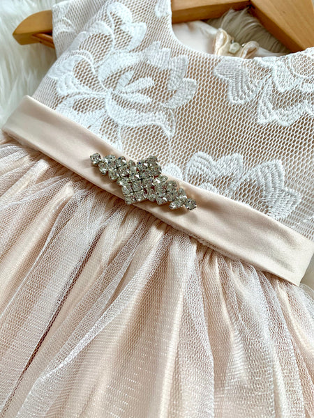 Champagne Lace Diamond Dress