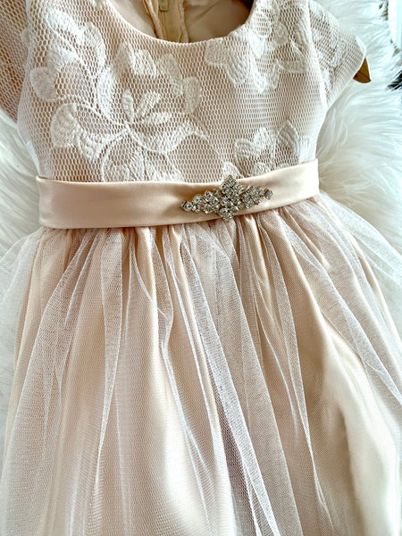 Champagne Lace Diamond Dress