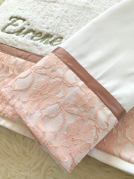 Rose Gold Lace and Ribbon Embroidered Ladopano Set