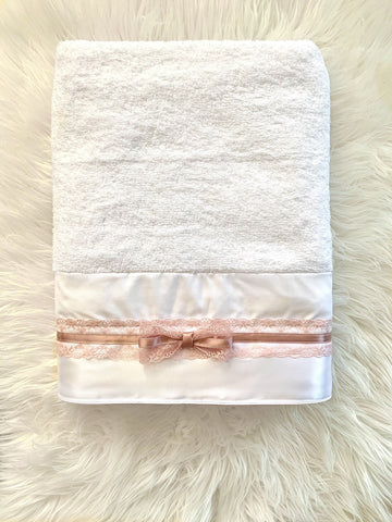Rose Gold Lace Bath Towel