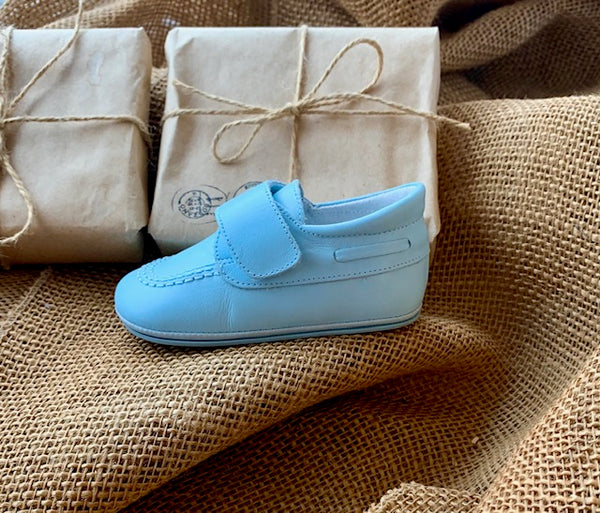 Blue Leather Walking Shoe