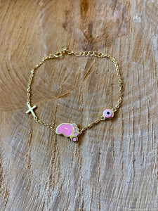 Gold Baby Pink Foot Bracelet