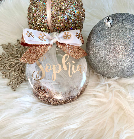 Rose Gold Sparkle Personalized Ornament