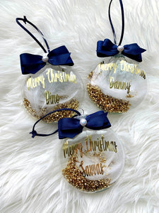 Navy and Gold Personalized Ornament