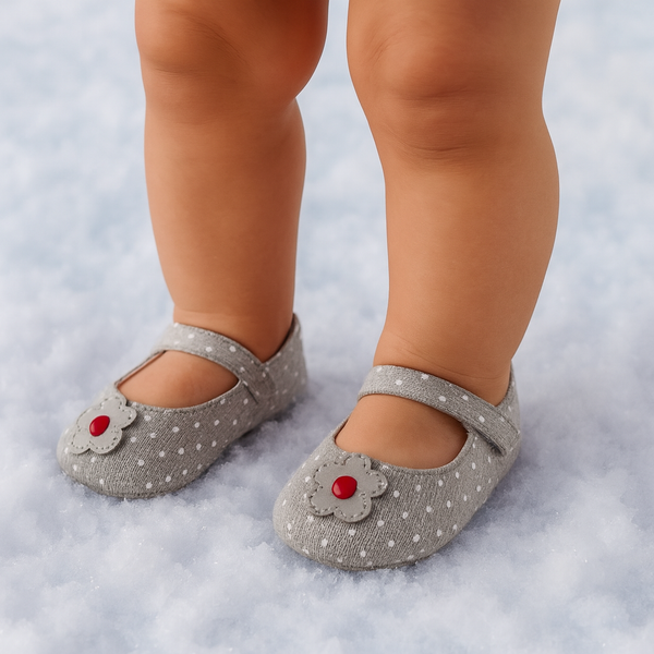 Grey Polka dot Knit Shoe