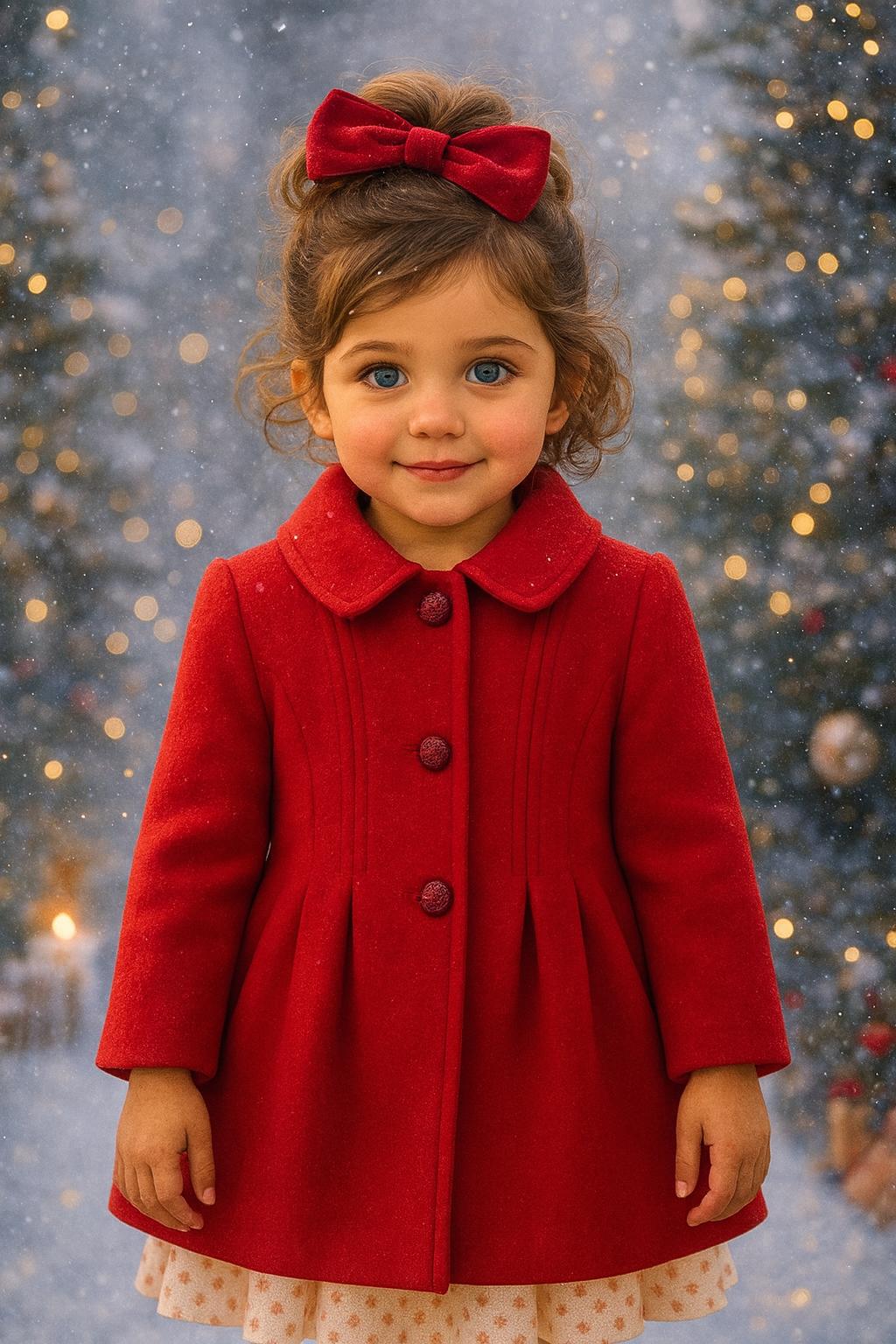 Cherry Red Winter Dress Coat