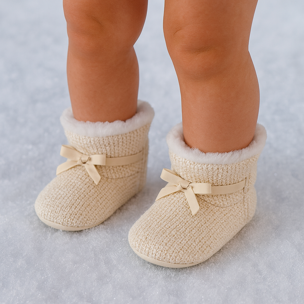 Beige Knit Booties