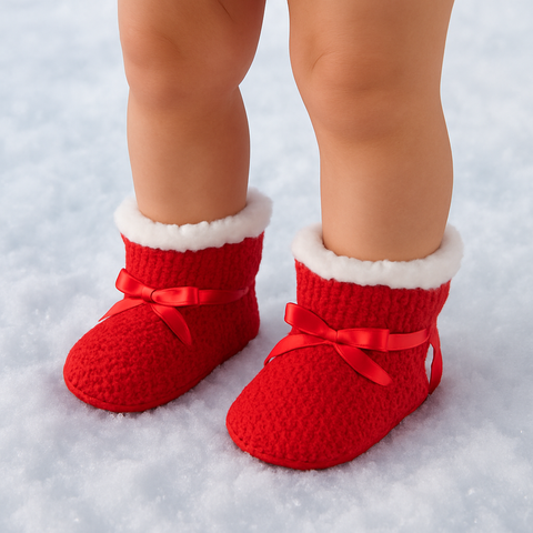 Red Knit Booties