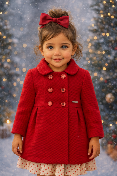 Red button up Hoodie Coat