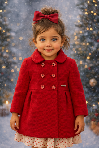 Red button up Hoodie Coat