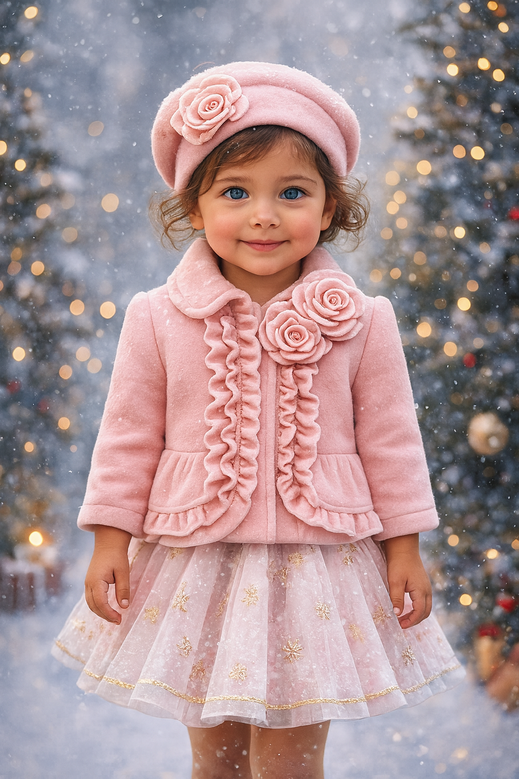 Blush Pink Ruffled Jacket Set