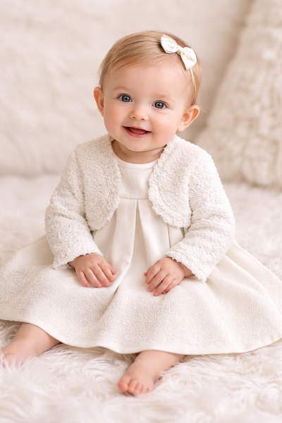 Off-White Wool Cardigan Dress