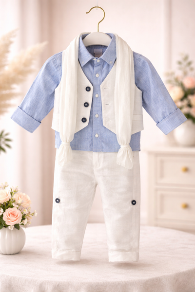 Greek Linen Cretan Baptismal Outfit