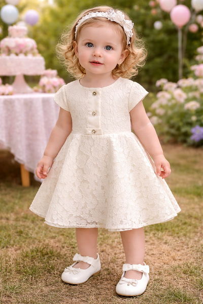 White Floral Print Dress