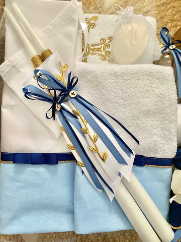 Navy and Blue Vine 2 small candles