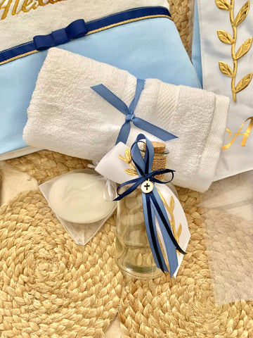 Navy and Blue Vine Oil Bottle Set