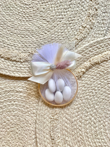 Ivory and blush Lilac Leaf Boho Ring Bonbonniere