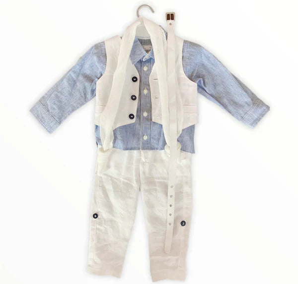 Greek Linen Cretan Baptismal Outfit