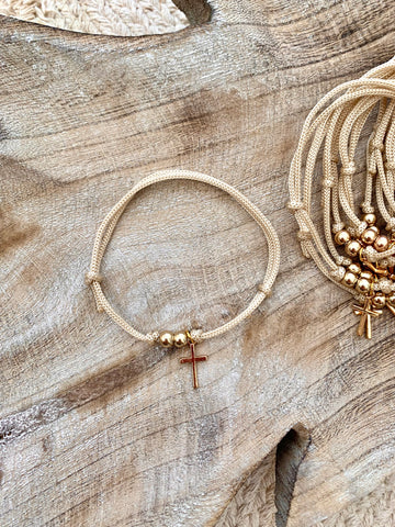 Biege and Gold Cross Martyiko/ Witness Pin