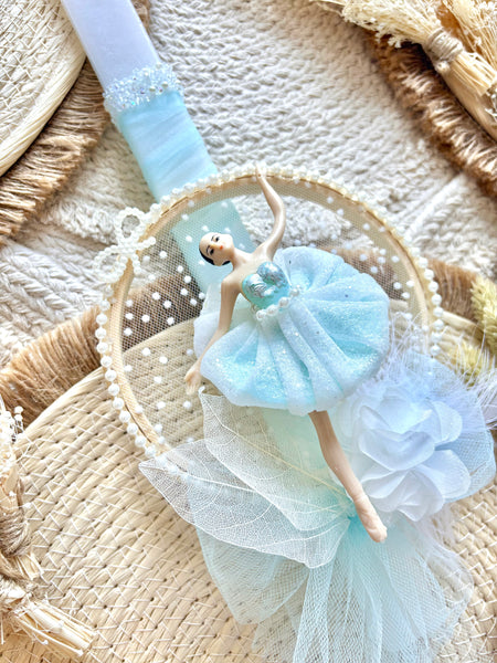 Aqua Blue Ballerina Easter Candle