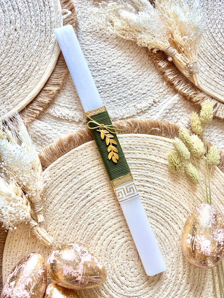 Olive Green Easter Candle