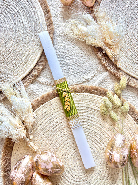 Light Olive Green Easter Candle