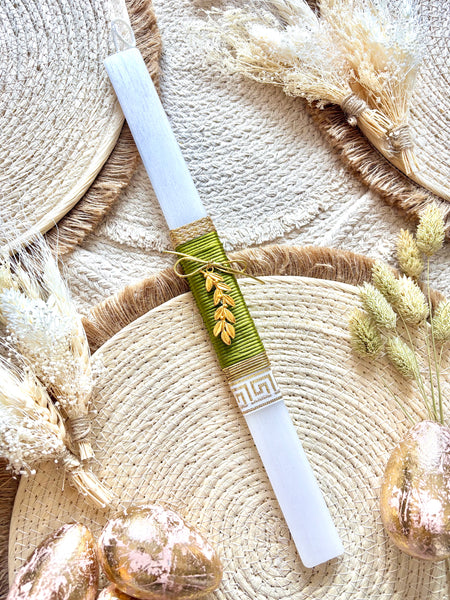 Light Olive Green Easter Candle