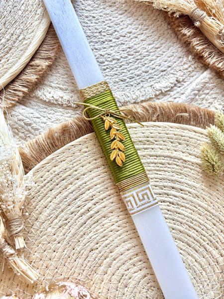Light Olive Green Easter Candle