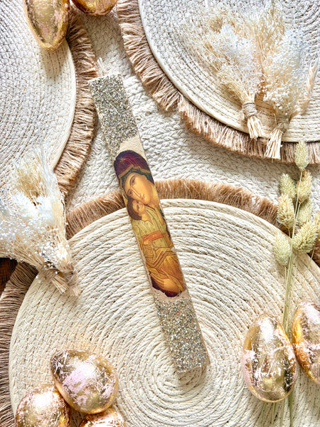 Virgin Mary Glykofilousa Easter Candle