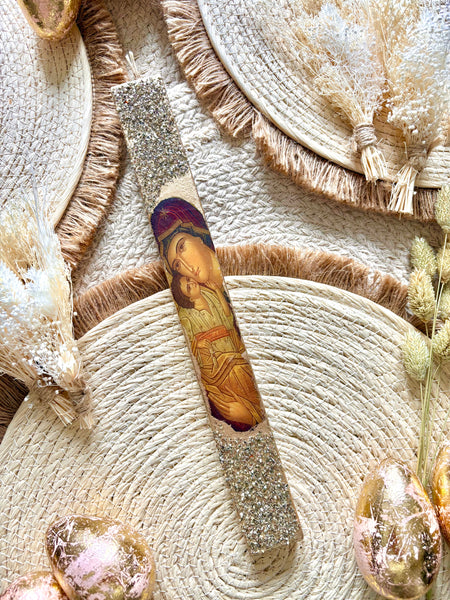 Virgin Mary Glykofilousa Easter Candle