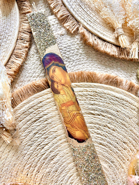 Virgin Mary Glykofilousa Easter Candle
