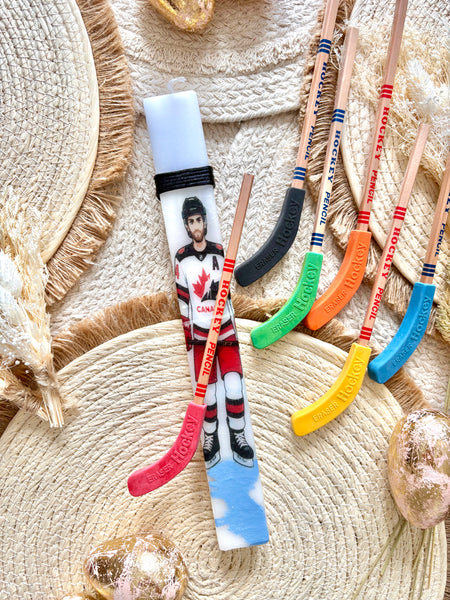 Canada Hockey Pencil Easter Candle