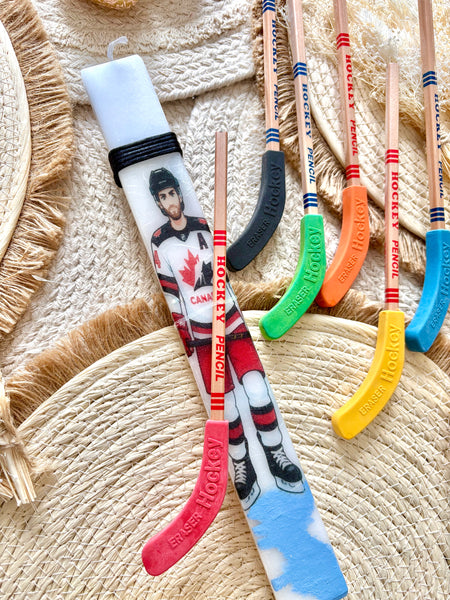 Canada Hockey Pencil Easter Candle