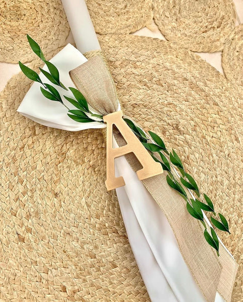 Ivory and Beige Linen Olive Vine Leaf 3ft Lambatha