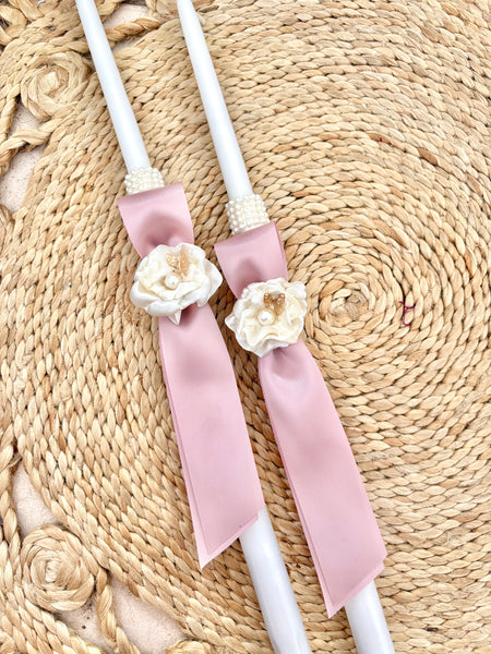 Rose Gold Blooming Wings 2 small candles