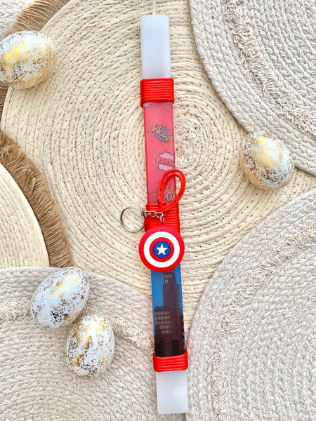 Captain America Comic Keychain Easter Candle