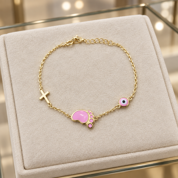 Gold Baby Pink Foot Bracelet showcase photo