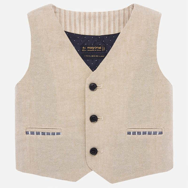 Mayoral dressy linen vest and short ensemble