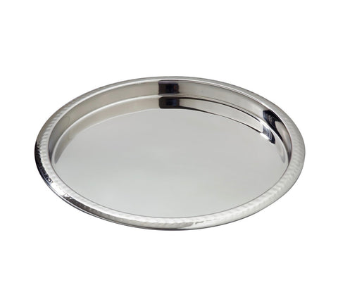 Silver Round Hammered Tray