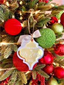 Personalized Mr. & Mrs. Christmas Ornament