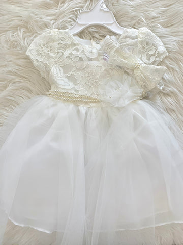 Pearl Belt Lace Dress