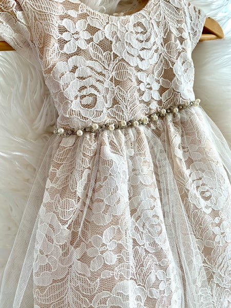 Jolene Champagne Lace Dress