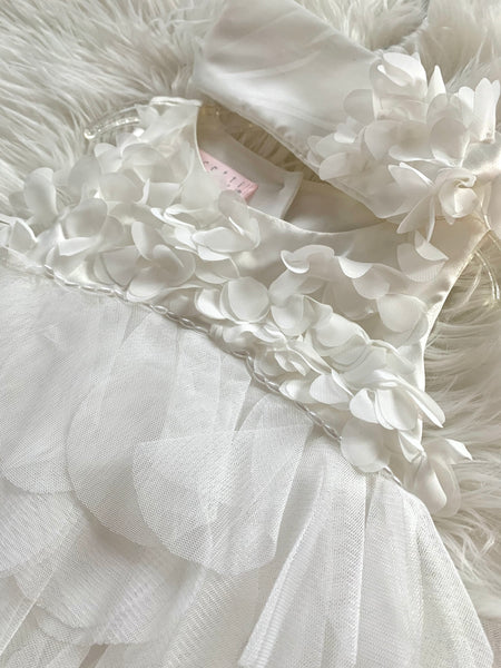 Ivory Pearl and Flower Flow Dress