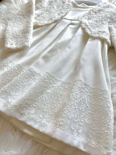 Off-White Wool Cardigan Dress