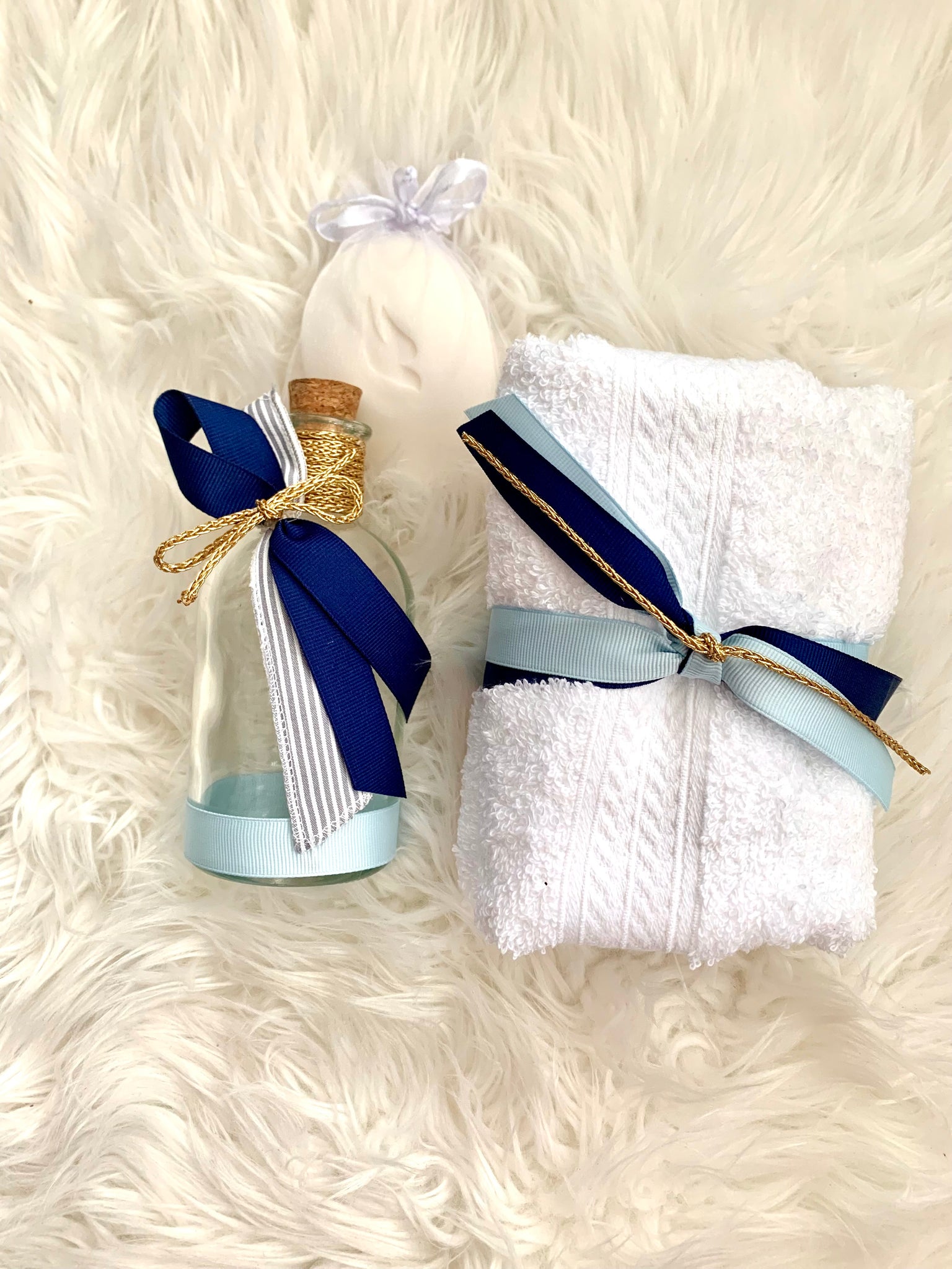 Navy and Baby Blue Oil Bottle Set