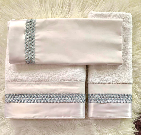 Baby Blue Crochet and White Ladopano Set