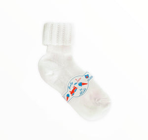 Boys White Cotton Socks - Size 2 (EU 23/24)